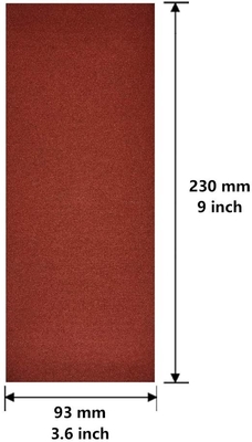 9 * 3.6inch Red Aluminium Oxide Hook และ Loop Sander Sheets สำหรับ Wood Stone Dry Wall
