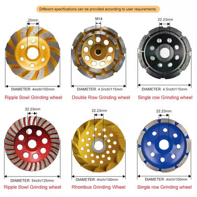 4 นิ้วเพชรบดแผ่นแผ่นแผ่นหมุนสําหรับ Dressing Grinder ใน M14 หรือ 5/8 "-11 Thread