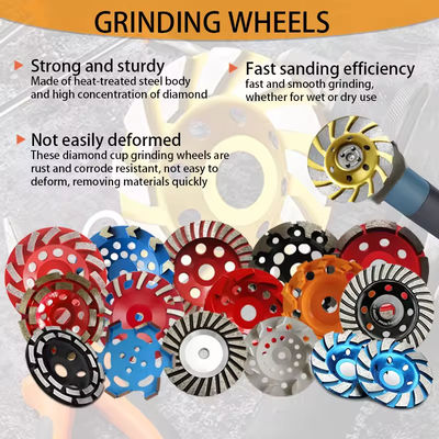4 นิ้วเพชรบดแผ่นแผ่นแผ่นหมุนสําหรับ Dressing Grinder ใน M14 หรือ 5/8 "-11 Thread