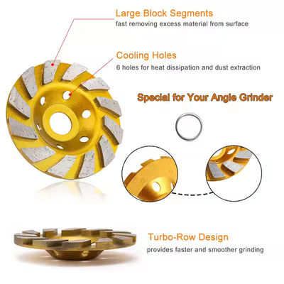 4 นิ้วเพชรบดแผ่นแผ่นแผ่นหมุนสําหรับ Dressing Grinder ใน M14 หรือ 5/8 "-11 Thread