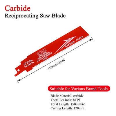 6 นิ้ว Bi-Metal OEM Reciprocating Saw Blade อุตสาหกรรมสําหรับโลหะเหล็กเหล็กเหล็กเหล็กเหล็กเหล็ก Sawzall Blade Carbide