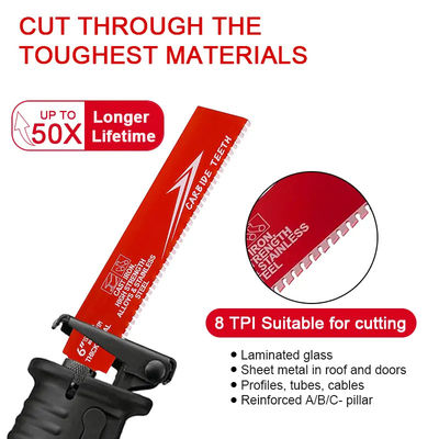 6 นิ้ว Bi-Metal OEM Reciprocating Saw Blade อุตสาหกรรมสําหรับโลหะเหล็กเหล็กเหล็กเหล็กเหล็กเหล็ก Sawzall Blade Carbide