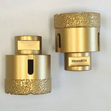 4pcs M14 เครื่องมือเพชรประสานสูญญากาศ 50 มม. เจาะบิตบิ่นน้อยที่สุด