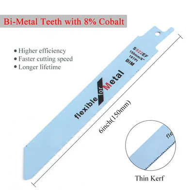 การตัดโลหะ 6 นิ้ว ซีบเลดซ้อน ชุด Bi-Metal Sawzall Blades สําหรับแผ่นท่อโลหะ