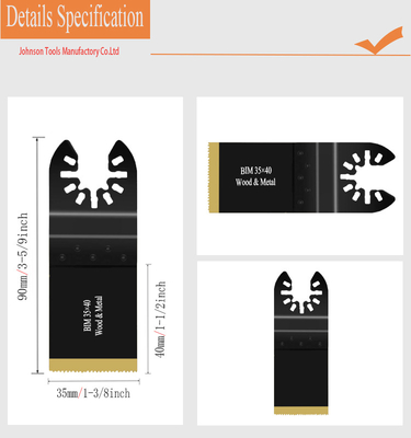 45mm Titanium Japan Teeth Oscillating Saw Blades Multi Tool Saw Blades ตัดสำหรับไม้พลาสติกและโลหะอ่อน